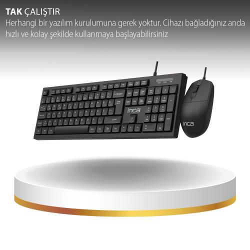 INCA IMK-376T KABLOLU SLİM Q KLAVYE MOUSE SET